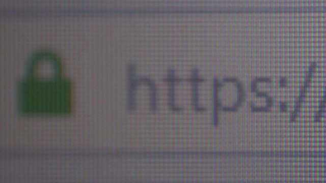 Extreme closeup of a website with SSL certificate