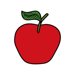 fresh apple fruit nature icon
