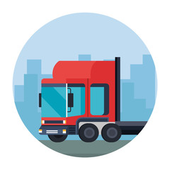 Fototapeta premium delivery service truck vehicle icon