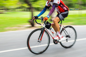 Racing Bike motion blur male cycling bicycle.