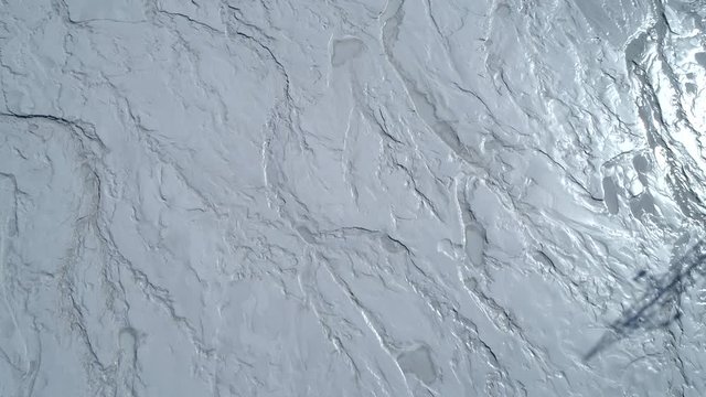Aerial view of a mining waste disposal and the ecological damage