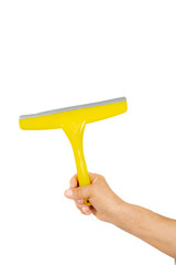 man hand holding windscreen wiper.