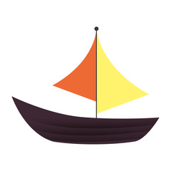 sailboat summer vehicle isolated icon