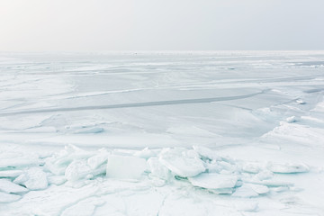 Fototapeta na wymiar Beautiful clean arctic ice. Frozen North Sea.