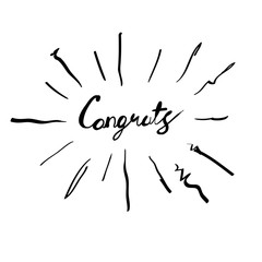 doodle congratulations vector illustration handdrawn cartoon style