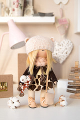 Handmade interior dolls. Beautiful, pretty gift for a girl or woman