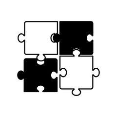 puzzle game pieces isolated icon