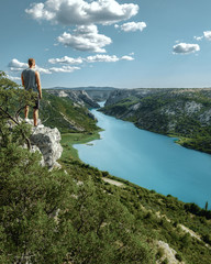 Man standing at Krka, National Park, Kroatia