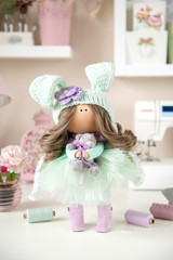 Handmade interior dolls. Beautiful, pretty gift for a girl or woman