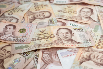1000 Thai baht banknote background. business, investment, retirement planning, finance and Saving for the future concepts