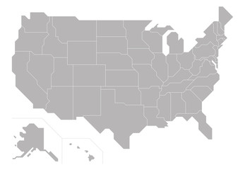 Fototapeta na wymiar USA map state division, Vector illustration