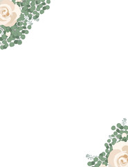 vector Eucalyptus Rose Collection corner border stock
