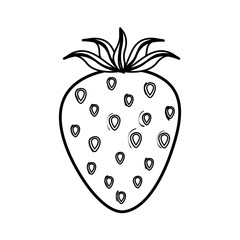 fresh strawberry fruit nature icon
