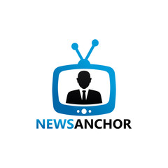 News Anchor Logo Template Design Vector, Emblem, Design Concept, Creative Symbol, Icon