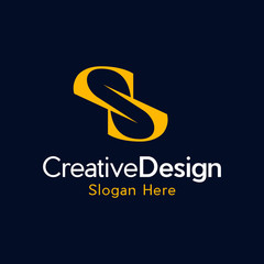 abstract Initial letters S, logo mono line concept vector, S logo. Abstract letter S logotype. Creative minimalism logotype. Universal modern geometric linear logo idea.