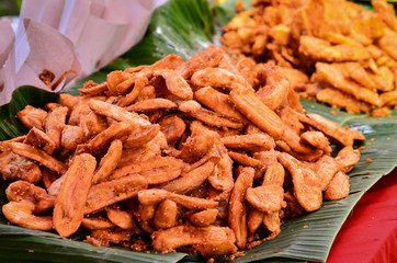 Banana deep fire in market