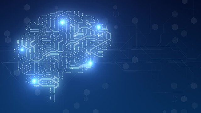 AI brain neural network circuit board big data concept
