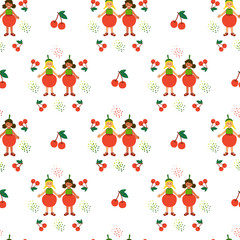 Girls dressed cherry costumes pattern