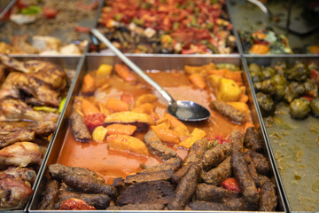 varieties of food in the restaurant