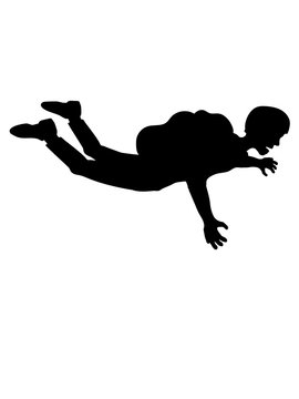 fallschirmspringer silhouette absturz fliegen fallen tief boden diving springen schnell selbstmord fallschirm comic cartoon clipart cool lustig mann junge luft design