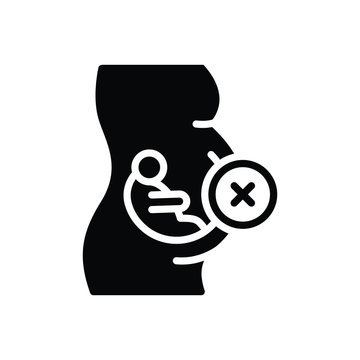 Black solid icon for abortion