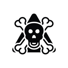 Black solid icon for danger 