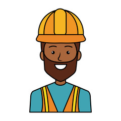 afro builder constructor with helmet character