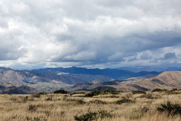 landscape with mountains and clouds