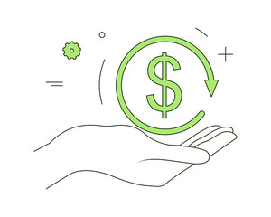 Investments money icon. Simple pictogram for graphic and web design. US Dollar sign. 