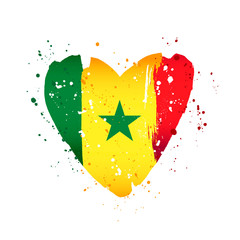 Senegalese flag in the form of a big heart.