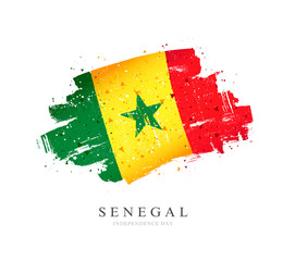 Flag of Senegal. Vector illustration on a white background. - obrazy, fototapety, plakaty
