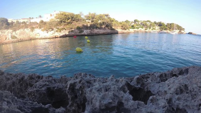 Spain Mallorca Cala Ferrera and Cala Esmeralda beaches at 4k 60fps and 30fps with a drone DJI MAvic Air and Action cam YI 4k+ 
shoots from above and below