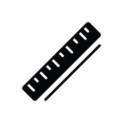 Black solid icon for ruler 