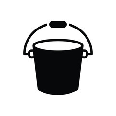 Black solid icon for bucket © WEBTECHOPS