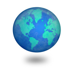 blue earth on white background