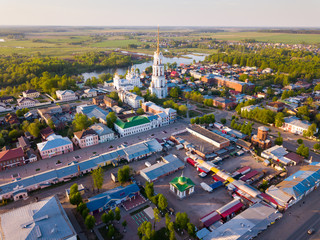 Obraz premium Aerial view of Shuya with Resurrection Cathedral