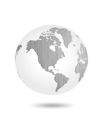 steel globe isolated on white background