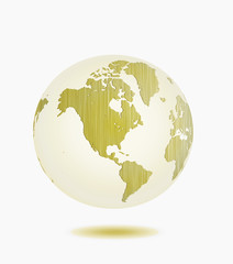 gold globe isolated on white background