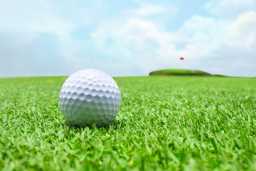 golf ball on green grass
