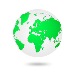 green earth isolate white background