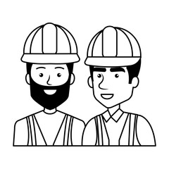 builders constructors with helmets characters