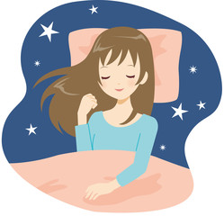 睡眠　寝る　女性