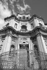 Fototapeta na wymiar Catania - The baroque portal of Chiesa di San Placido.