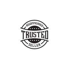 Trusted seller emblem shield logo design template
