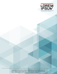 leaflet, brochure, flyer template with abstract modern transparency polygon geometric pattern for business or technology presentation, vector illustration