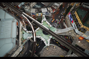 Siam and Rachathewi views from above, in Bangkok Thailand