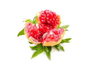 punica granatum isolated on white background