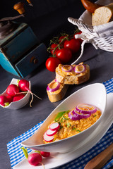 The perfect Bavarian obazda with radishes and onions