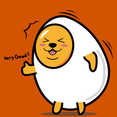 Happy Egg Cartoon Mascot.Cartoon vector 
