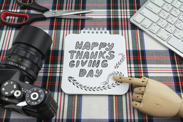 Camera and happy thanksgiving day